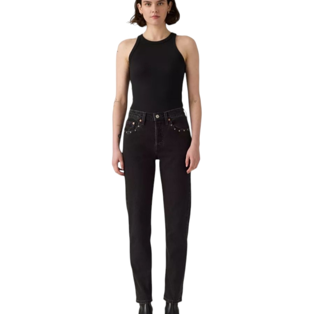 Levi's Women's 501 High Rise Straight Leg Jeans in La La Levis Black sz 28